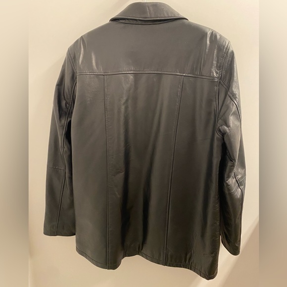 Black Sequence Leather Jacket - Picture 3 of 5